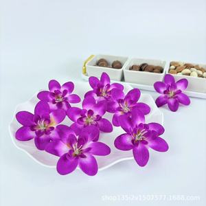 Fleurs artificielles Qiye, têtes d'orchidées en soie, décoration de mariage, fleurs pour épingles à cheveux, couronnes, boîte cadeau DIY faite à la main, décorations plaquées - Product Image 4