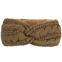 Bandeau d'hiver en tricot doublé de polaire extensible personnalisé pour femmes, bandeaux de ski d'hiver en tricot doublé de polaire pour femmes