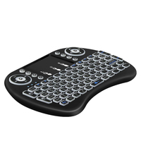 Keyboard Mini 2.4G dengan Lampu Latar 7 Warna dan Touchpad untuk Smart TV Box, Remote Control Air Mouse I8, Keyboard Mini Nirkabel