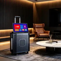 Máquina de Karaoke Profesional para Exteriores de 12 Pulgadas y 100W, Pantalla Táctil de 15.4 Pulgadas con Visualización de Letras, Sistema de Audio BT para Fiestas KTV