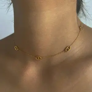 Choker Vòng cổ phụ nữ thép không gỉ Vòng cổ trang sức thời trang tùy chỉnh dây chuyền cho phụ nữ colliers BIJOUX En acier inoxydable