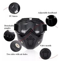 Visage ouvert vent anti-poussière moto demi casque Vintage Design UV400 Protection visière détachable lunettes masque cyclisme pêche