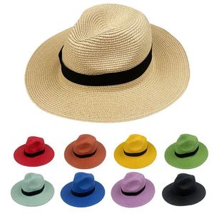 Custom Womens <b>Mens</b> Wide Brim Panama Fedora Summer Beach <b>Sun</b> Upf Straw <b>Hat</b> for Women Sombrero De Paja - Product Image 1
