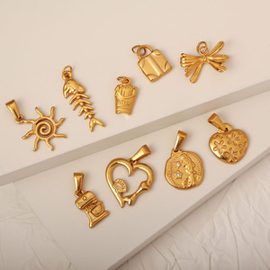Pendentifs en acier inoxydable plaqué or 18 carats, motifs Charm Bar, Country Charms, <span class=keywords><strong>sac</strong></span> à <span class=keywords><strong>main</strong></span>, frites, pour la création de bijoux DIY et de colliers - Product Image 2
