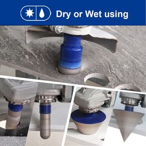 Lot de 13 forets diamantés brasés sous vide, fraises à chanfreiner et à biseauter pour le perçage de trous dans le granit, le marbre et la maçonnerie - Product Image 6