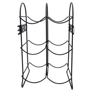 Porte-bouteilles décoratif en métal noir 20x16x34cm, 3 étagères, 2 fentes, pour la cuisine - Product Image 4