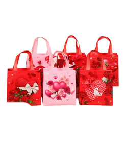 Sacs à main réutilisables en non-tissé avec poignée longue, logo personnalisé pour la Saint-Valentin, cadeaux pour petite amie - Product Image 1