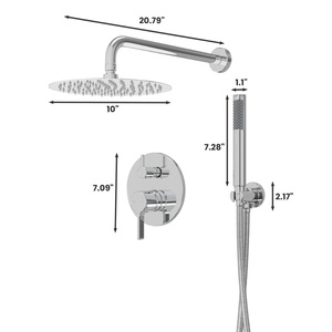 Xinxi 10inch Concealed 304 Stainless Steel American Style Rainfall Waterfall Matte Black Bathroom Handheld <b>Shower</b> BXW-041 Stainl - Product Image 1