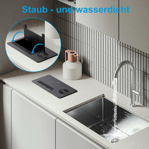 Enchufe <span class=keywords><strong>de</strong></span> Corriente para Escritorio <span class=keywords><strong>de</strong></span> Aluminio con Extensión Oculta en el Tablero, con Tapa Abatible y Enchufe <span class=keywords><strong>de</strong></span> Carga Inalámbrica Integrado - Product Image 6