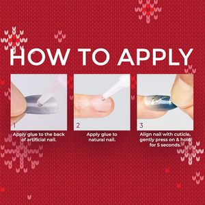 Uñas Postizas KISS <span class=keywords><strong>Fantasy</strong></span> Holiday, Forma Almendrada, Color Rojo Carol You, Mediano, Sin Daño, Uñas Naturales, Acrílico Rosa (2g), Mini Lima de Uñas, Manicura - Product Image 2