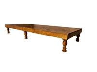 Table de salle à manger d'extérieur en bois de pin durable, style ferme, pour événements hôteliers et de restauration, café et pique-nique
