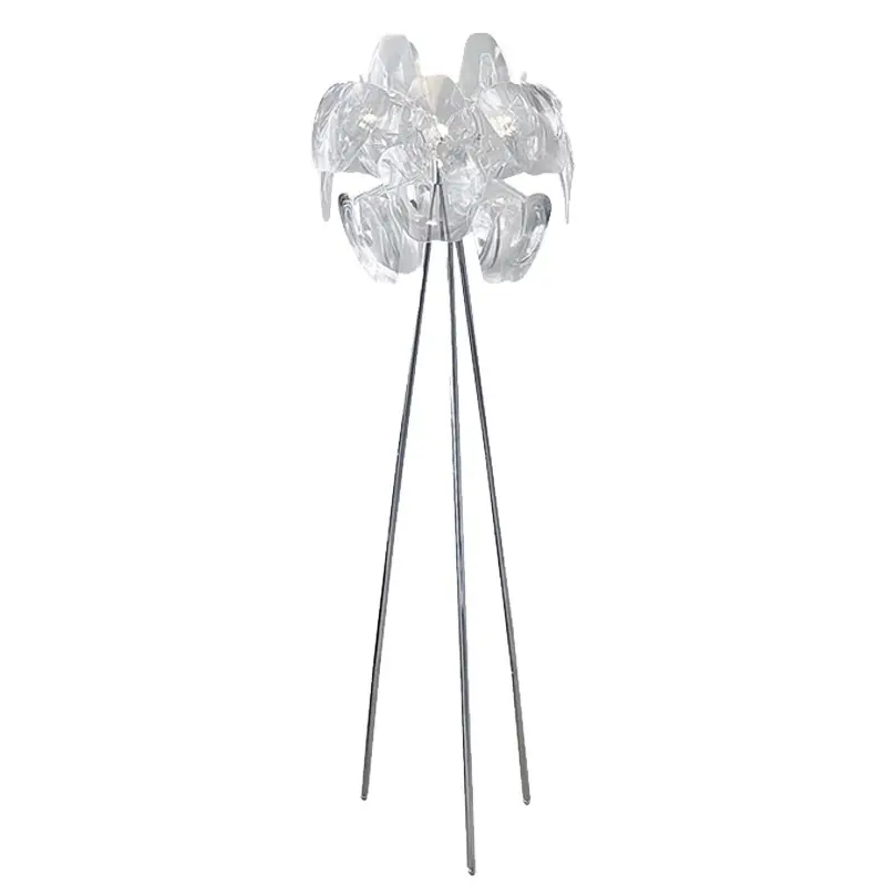 Flower petal floor lamp European creative hall glass led light new high-end luxury living room atmosphere Tripod Standing lamps