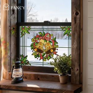 Autocollants décoratifs pour fenêtres de Noël Fancyfix, cloche de Noël, non autocollants, <span class=keywords><strong>film</strong></span> décoratif pour vitres d'appartement - Product Image 4
