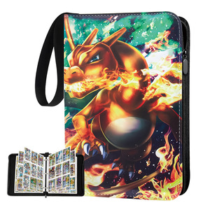 Album de rangement rectangulaire en cuir PU pour cartes Pokémon Anime, avec logo imprimable, porte-cartes à feuilles mobiles personnalisable pour collection - Product Image 3