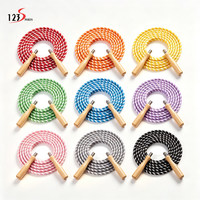 Corde à sauter de 5 m de long, fournie directement par l'usine, pour plusieurs personnes, corde à sauter pour enfants avec poignée en bois