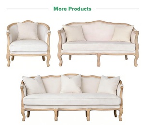 Canapé <span class=keywords><strong>Louis</strong></span> deux places en bois massif, style français <span class=keywords><strong>moderne</strong></span>, avec revêtement en tissu confortable, pour hall d'hôtel - Product Image 5