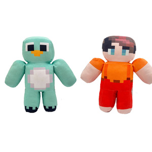 Juguetes de peluche Milo y Chip, muñecos de peluche Cube Man para niños de 2 a 4 años, unisex, diseño de hombre bloque en cian y naranja. - Product Image 2