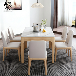 Fábrica de China ofrece precio de descuento, logotipo personalizado, MOQ bajo, envío inmediato, nueva mesa de comedor de madera a la moda. - Product Image 4