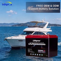Batterie lithium LiFePO4 à décharge profonde 25,6 V 200 Ah 5 kW, qualité A, marine, avec bus CAN, connecteur Anderson, plus de 6000 cycles, CE RoHS IP67, OEM ODM