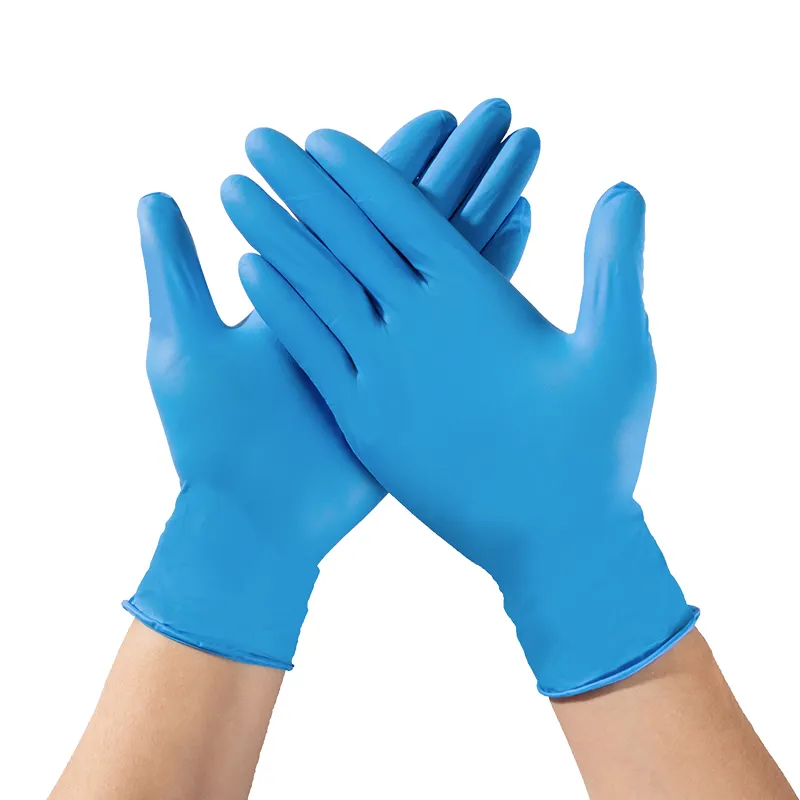 Guanti Libo fabbrica OEM/ODM Nitrile di alta qualità ad alta elasticità blu monouso polvere senza guanti da esame Nitrile