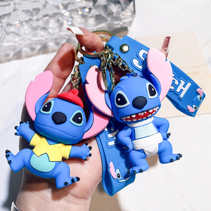 Nuevo clásico Original empalme Stitch modelo muñeca llavero dibujos animados Angry Stitch acción juguete pareja mochila colgante regalo decorativo - Product Image 5