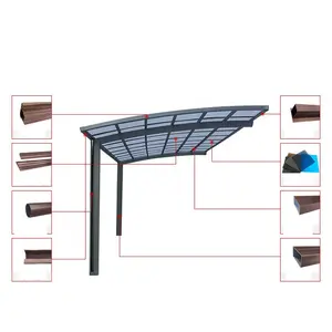 Forte estrutura de alumínio carport livre de pé, polycar bonate cobertura do carro barraca de estacionamento, moldura de metal
