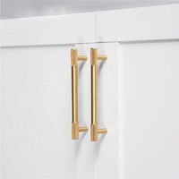 Poignée et boutons en laiton massif pour armoire, disponible en noir ou or