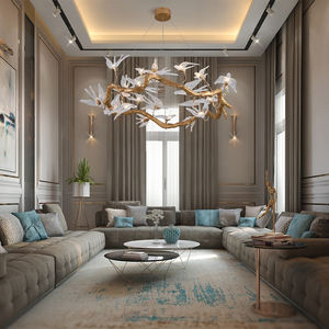 Arte moderna stile minimalista su misura in alluminio vetro LED lampadario creativo Flying <span class=keywords><strong>rondine</strong></span> Design ciondolo luce 360 fascio - Product Image 4