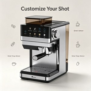 <span class=keywords><strong>Machine</strong></span> à <span class=keywords><strong>café</strong></span> expresso électrique commerciale best-seller, 20 bars de pression, réglage de la finesse de mouture, format compact, pour usage hôtelier - Product Image 2