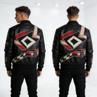 Vestes brodées traditionnelles pour hommes, veste en cuir vierge et veste en cuir PU fin en gros, commande en gros personnalisable