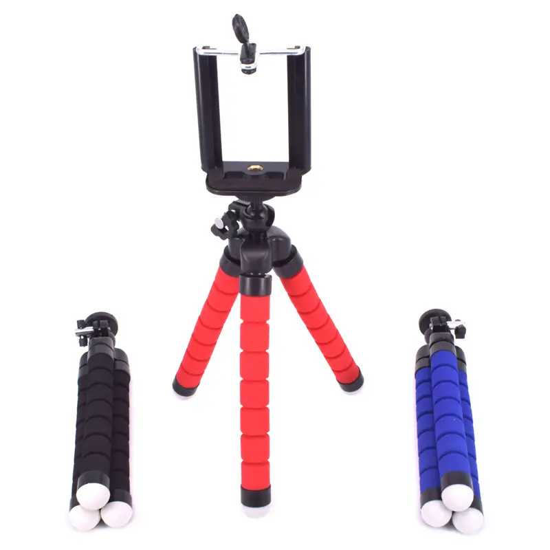 Groothandel Klein Formaat Spons Mini Flexibele Octopus Statief Met Telefoon Clip Houder Afstandsbediening Sluiter Voor Telefoon En Gopros 7 6 5