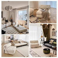 Sofá Cama Convertible Minimalista Moderno Taji Tofu-block, Sillón Modular Plegable Individual, Esponja de Alta Densidad, Lana de Cordero