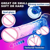 Dildo realista de gelatina cristalina de 7.5 pulgadas con ventosa para adultos