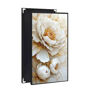 Peinture murale florale dorée <span class=keywords><strong>de</strong></span> luxe moderne, <span class=keywords><strong>toile</strong></span>, <span class=keywords><strong>motif</strong></span> vertical, impression numérique, peinture florale brillante, art déco pour la maison - Product Image 1