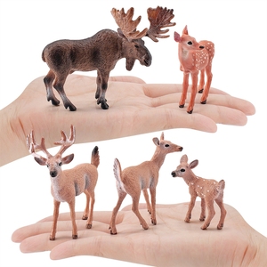 Modèles miniatures d'animaux de la forêt simulés pour l'exportation transfrontalière Xinhen, incluant des jouets de type fauve mâle, cerf sika et cerf à queue blanche. - Product Image 4