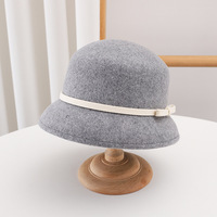 2025 Otoño Invierno elegante mujer Lana fieltro Cloche sombrero