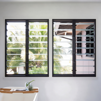 Système de fenêtres à persiennes en aluminium et verre architectural personnalisé, lames de persiennes transparentes, ventilation réglable pour maison