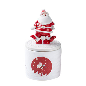 AIKUN Merry Christmas <b>Ornaments</b> Decorations Ceramic Jar Soy Wax Candle With Lid Navidad New Year Gift Santa Claus Candle/Candels - Product Image 6