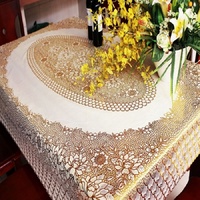 Nappe en PVC personnalisée de 137*181cm, fournisseur d'usine, vente en gros, nappe de table en plastique imprimée or, rouleau