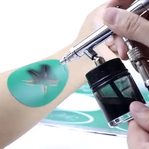 Özel özel etiket taşınabilir kına airbrush bronzlaşma kompresör kiti taşınabilir mini yüz boyama airbrush dövme