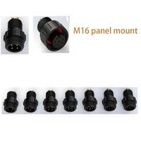 Conector de Panel para PC con Clasificación IP67, Resistente al Agua, de 2-8 Pines, Macho/Hembra, M12/M16, Contacto de Cobre, para Aplicaciones de Iluminación LED