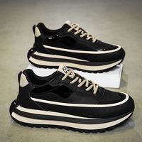 Chaussures pour hommes, nouvelle collection printemps, respirantes, en cuir synthétique, fermeture à lacets sur le devant, baskets basses de style papa, polyvalentes