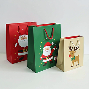 Porte-sacs de shopping en papier kraft personnalisé de luxe, durable et écologique, emballage cadeau de Noël fait à la main avec logos - Product Image 2