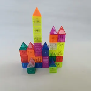 Bloques magnéticos de rompecabezas 3D, juego de bloques magnéticos en varios colores y tarjetas de instrucciones