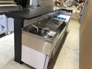 เคาน์เตอร์บาร์ค็อกเทลสแตนเลส 201/304 คุณภาพสูง พร้อมอ่างล้างมือและตู้เย็นในตัว - Product Image 2