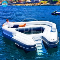 Offre Spéciale commercial taille personnalisée grande île flottante gonflable Bar flotteur loisirs quai gonflable chaises longues