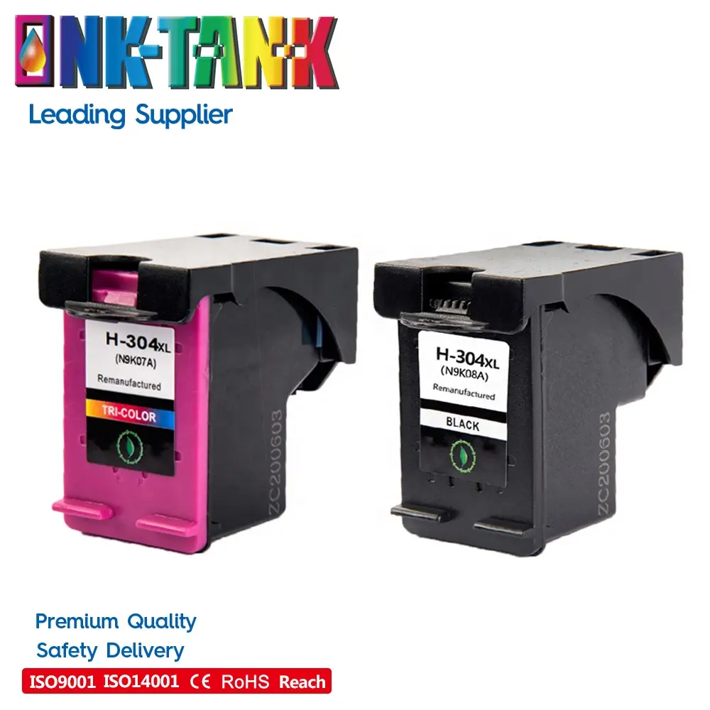 INK-TANK 304 XL 304XL Kartrid Tinta InkJet Warna Hitam Premium Remanufaktur untuk HP304 untuk HP DeskJet 3720 3730 2630 Printer