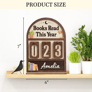 Contatore di Libri Letti in Legno, Insegna Decorativa da Appendere per Libreria, Tracker di Lettura in Legno - Product Image 2