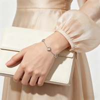 925 Sterling Silber Gold- & Platinbeschichtetes Kettengliederarmband für Damen mit Funkelnden Zirkonia-Steinen Elegantes Hochzeits- und Partygeschenk