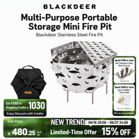 Brasero portable pliable en acier inoxydable BLACKDEER pour le camping en plein air, la maison, la cuisson du thé, le chauffage et les grillades